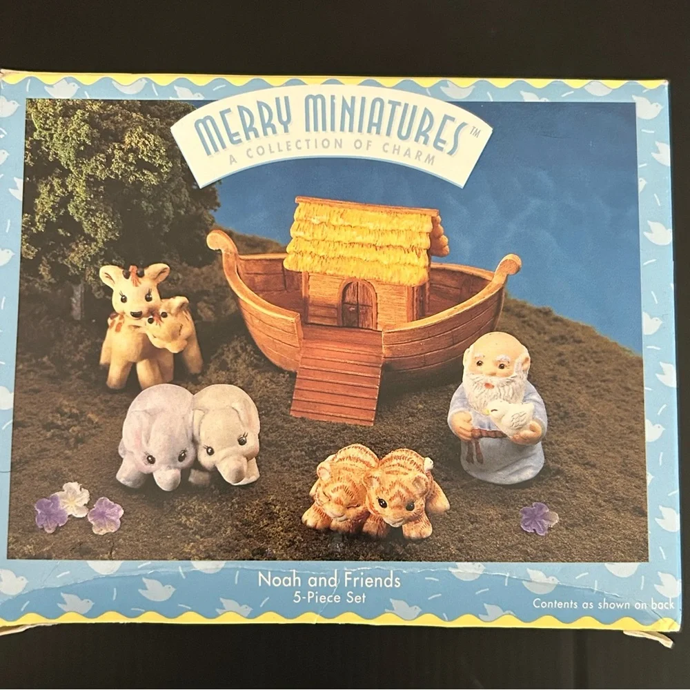 Vintage Hallmark Merry Miniatures “Noah and Friends” 5-Piece‎ Set
